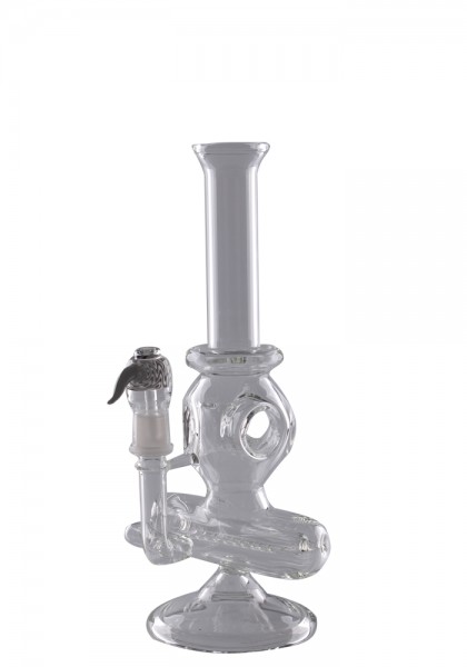 Öl-Bong aus Glas mit 3 Eingriffen, Höhe 30 cm, mit Long-Perculator,